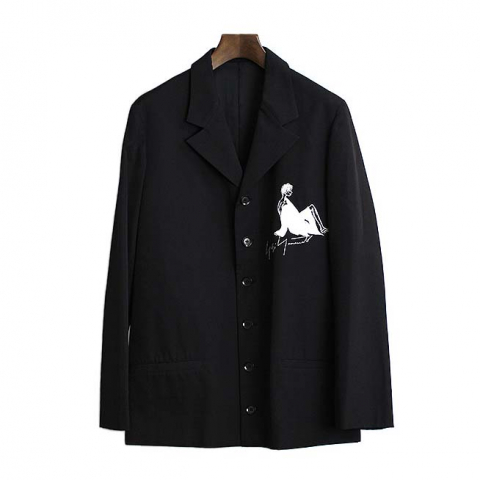 ヨウジヤマモト　02SS ウールギャバ　女優刺繍テーラードジャケット 