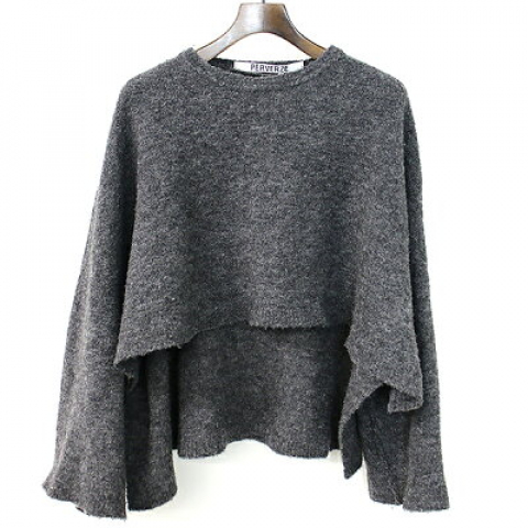 PERVERZE パーバーズ 17AW WIDE LINE KNIT TOP ワイドニットセーター