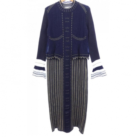 Mame Kurogouchi マメ クロゴウチ 2020AW Layered Kintted Dressレイヤードニットドレス ワンピース