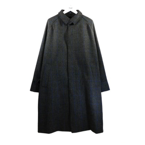 STUDIO NICHOLSON スタジオニコルソン 2019AW ROMER OVERSIZED CHECK HERR RAGLAN WOOLCOAT