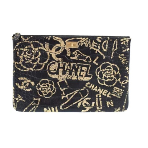 CHANEL シャネル 2.55 クロコダイル エンボスプリント ポーチ