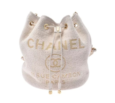 CHANEL シャネル ドーヴィル 巾着ショルダーバッグ