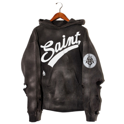 SAINT MICHAEL MXXXXXX セント マイケル HOODIE FOCUS ダメージ加工 プルオーバーパーカー フーディー