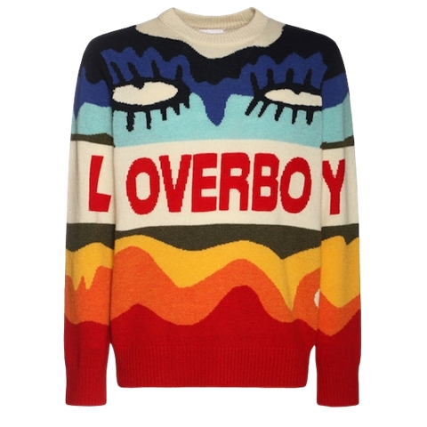 Charles Jeffrey LOVERBOY チャールズジェフリーラバーボーイ グラフィックセーター ロゴ プルオーバー ウール